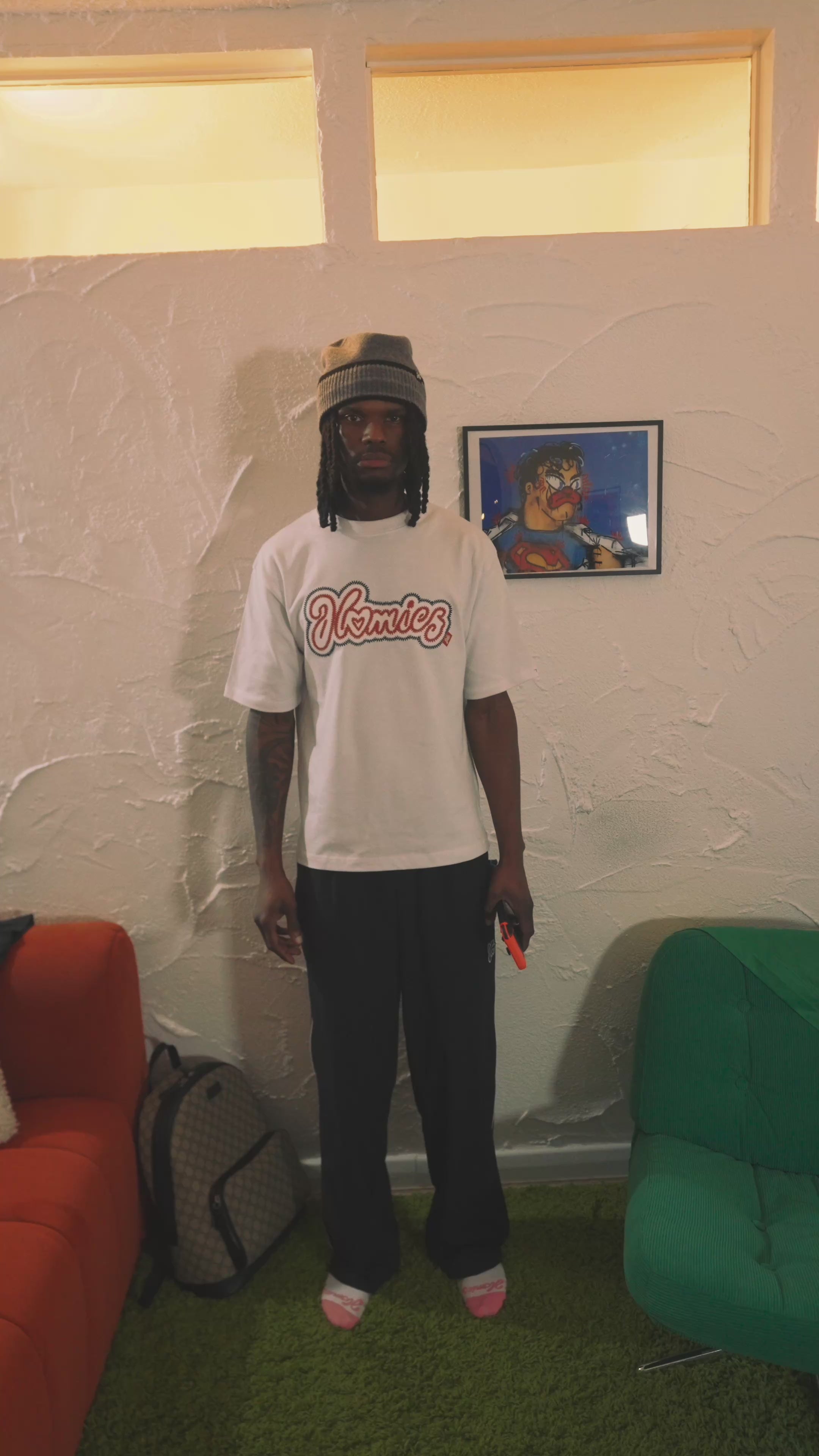 HOMIES STITCH APPLIQUE TEE [WHITE]